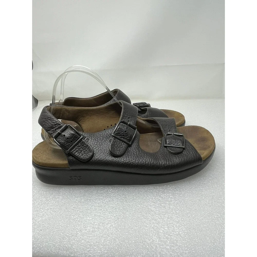 SAS Tripad Comfort Mens 12 Leather Sandals Brown Buckle Comfort Shoes